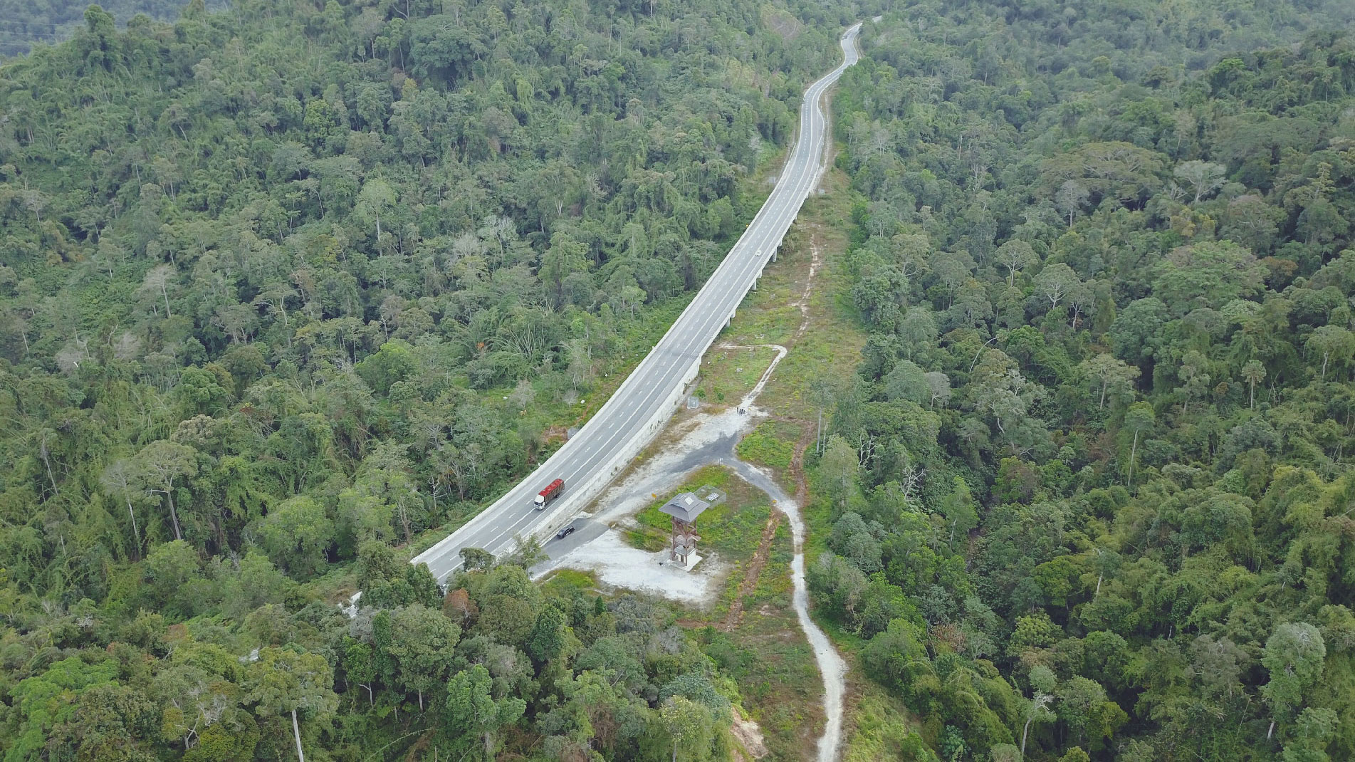 Drone image of the Gerik Jeli viaduct.